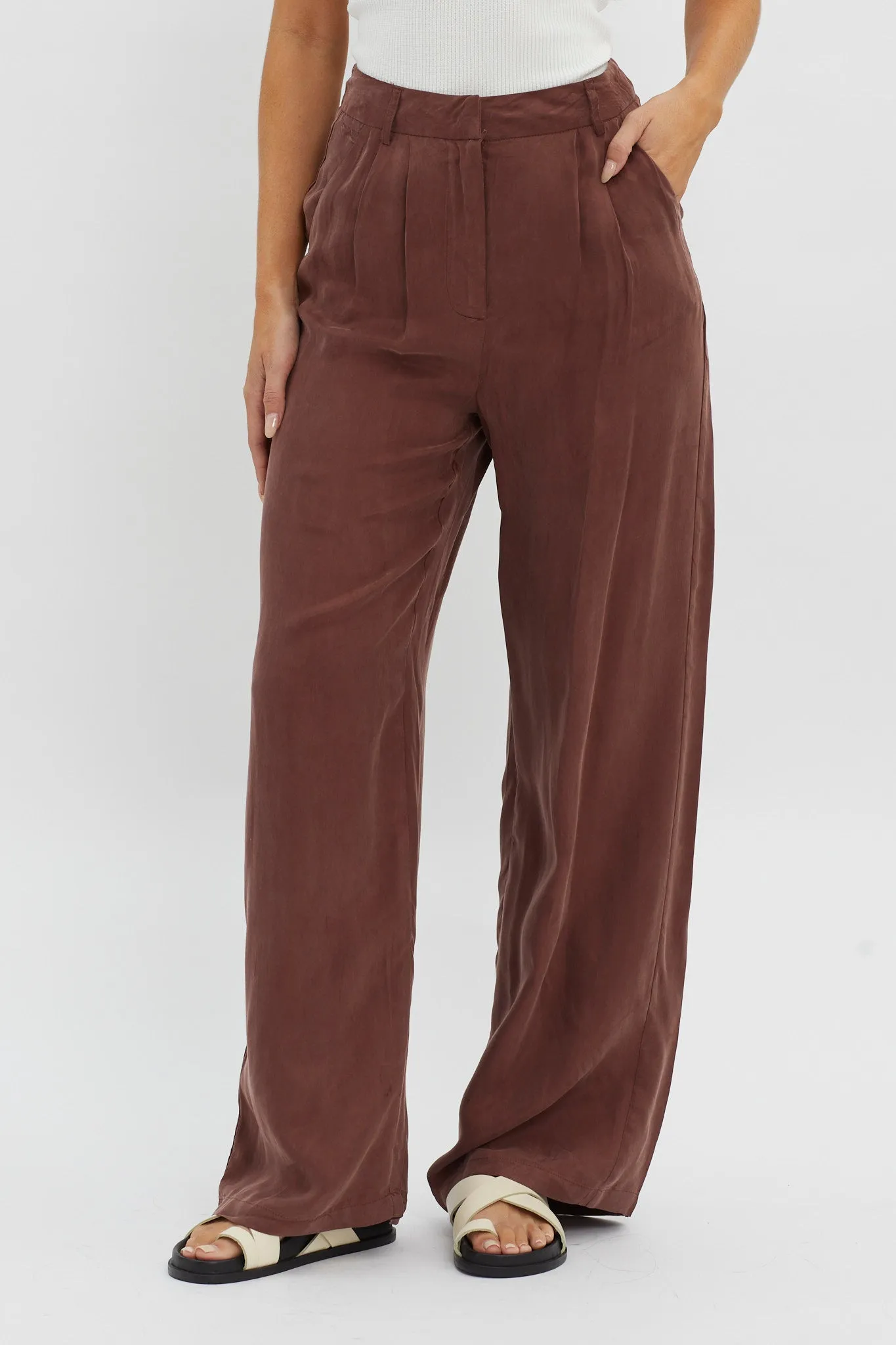 Dodie Straight Leg Trouser Pants Choco