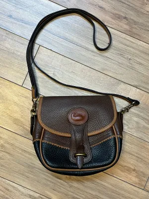 Dooney and Burke Small Navy and Brown Leather Crossbody Bag SOLD