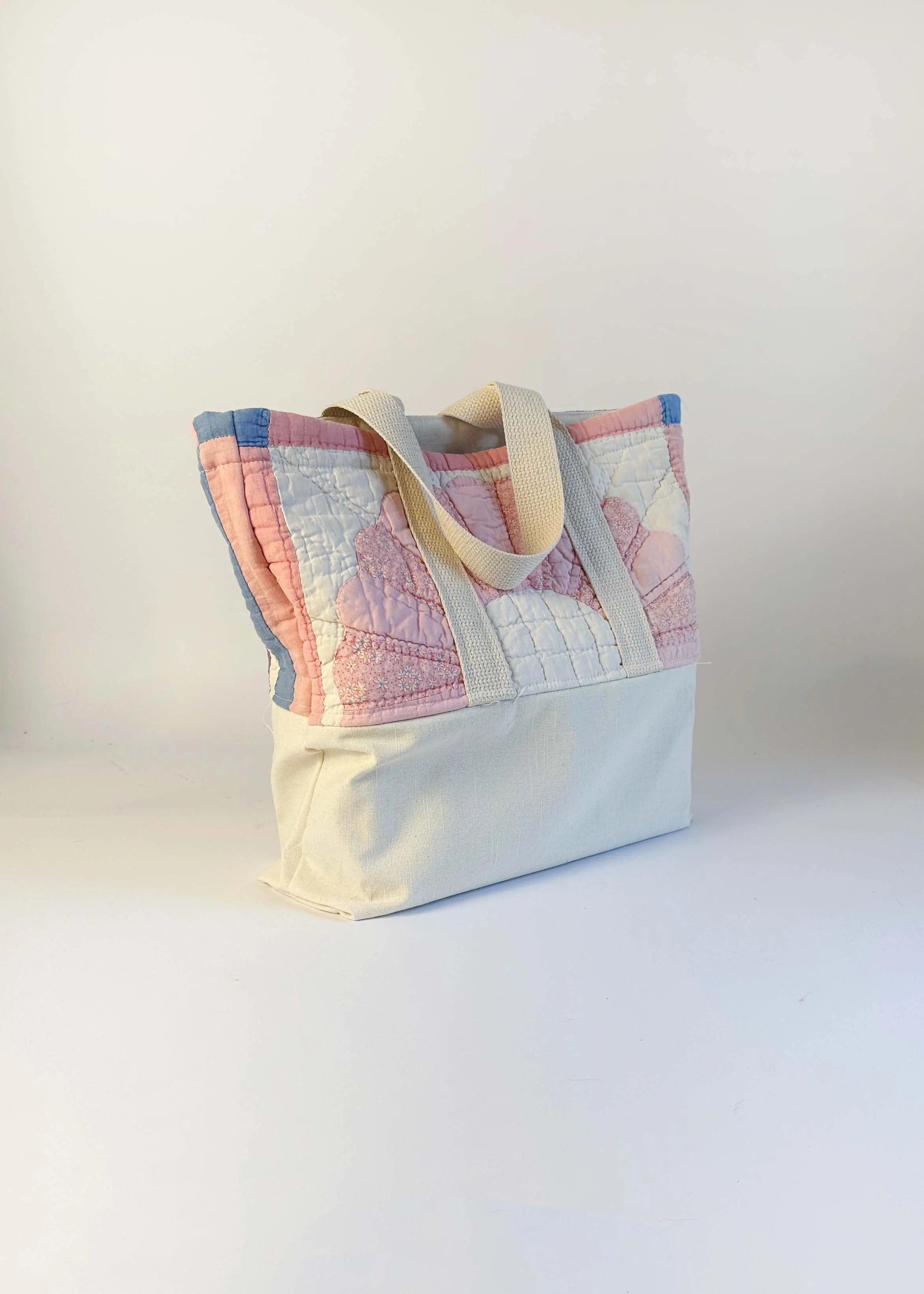 Dressden Flower Recycled Quilt Canvas Bag