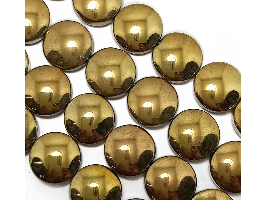 Dull Golden Metallic Finish Glass Beads