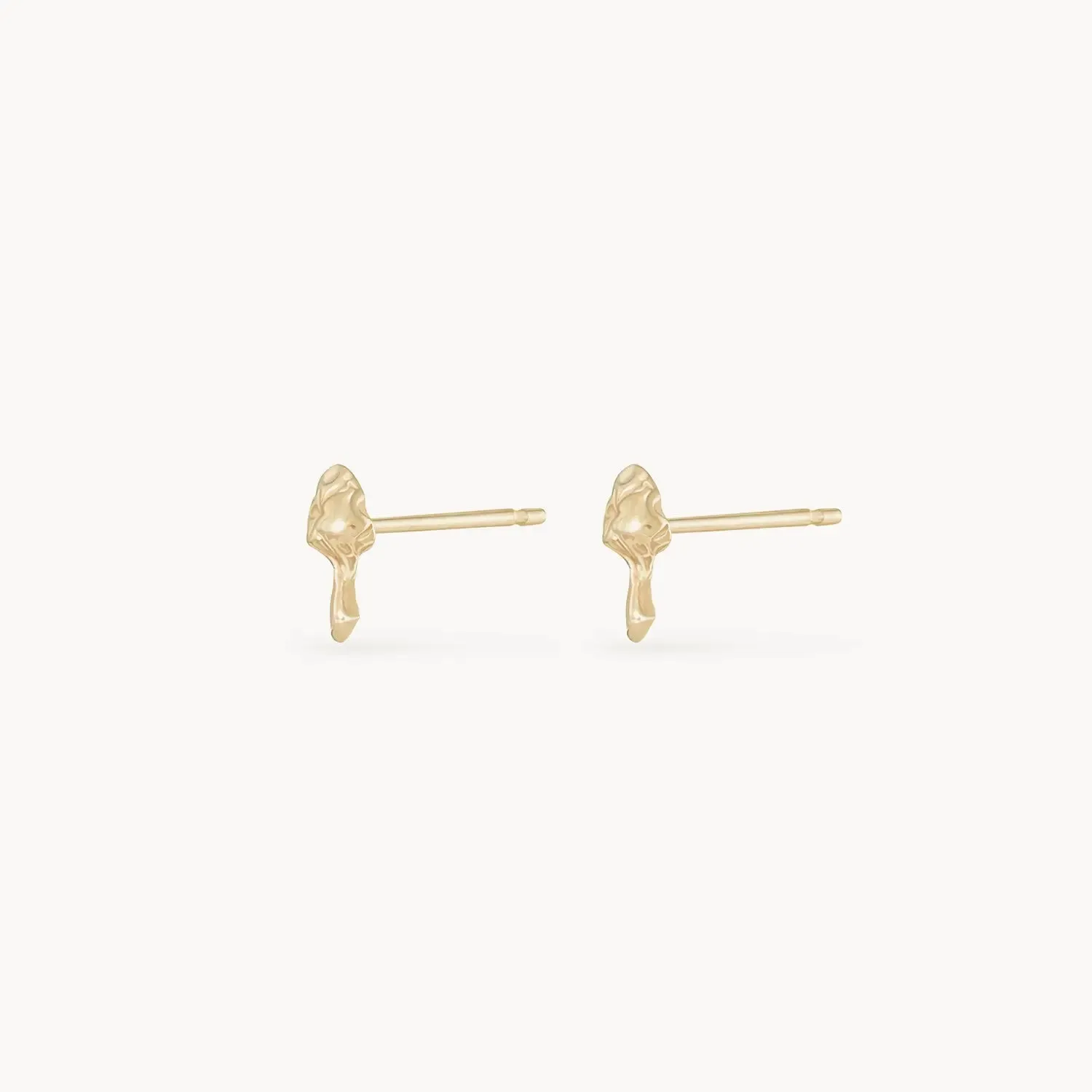 enchanted spirit mushroom earring - 14k yellow gold