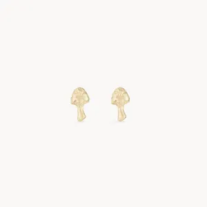 enchanted spirit mushroom earring - 14k yellow gold