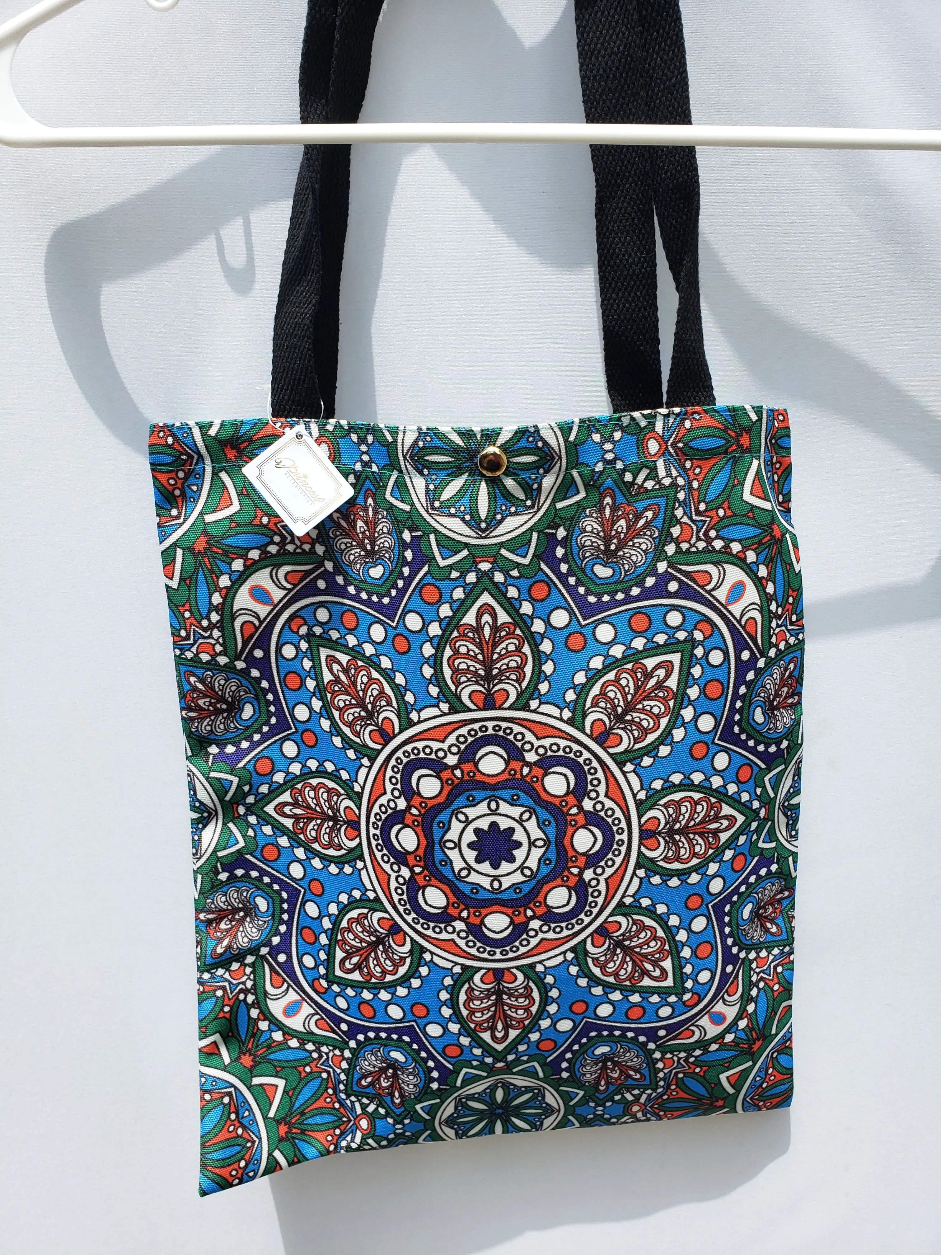 Floral Mandala Canvas Tote Bag