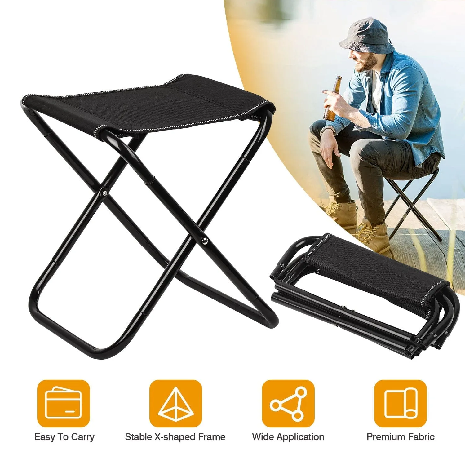 Foldable Camping Stool Portable Travel Chair