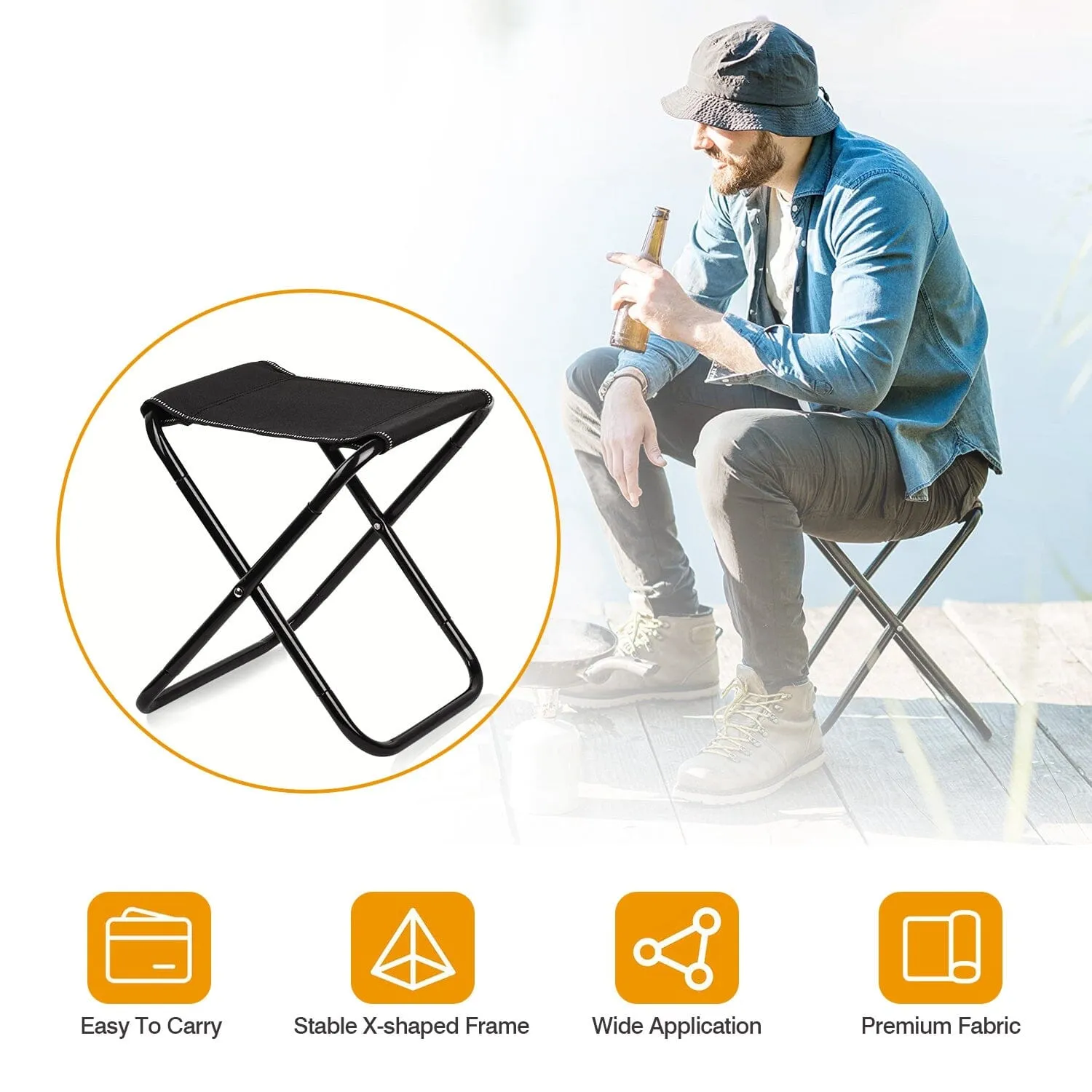 Foldable Camping Stool Portable Travel Chair