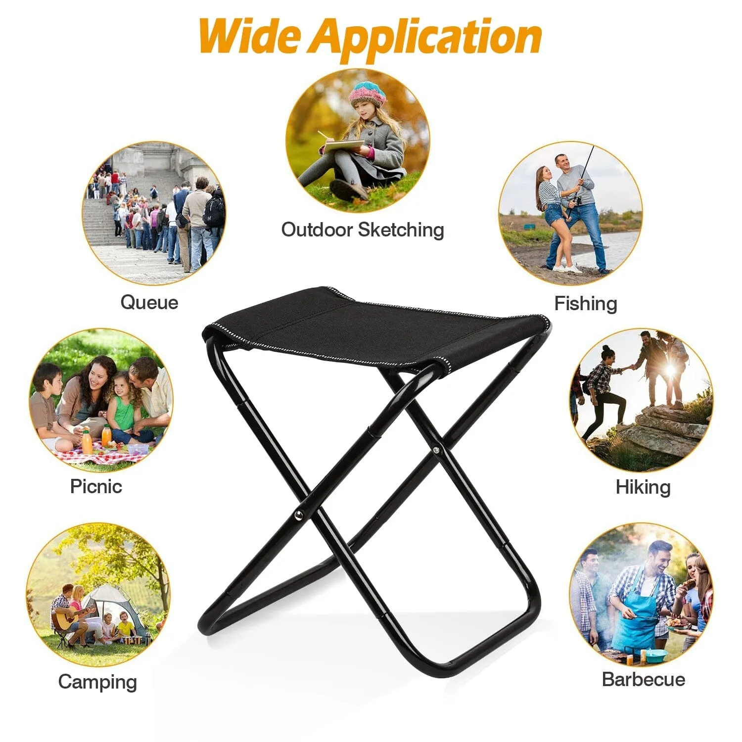 Foldable Camping Stool Portable Travel Chair