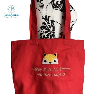 Fox Tote / Shopper Bag - Personalised