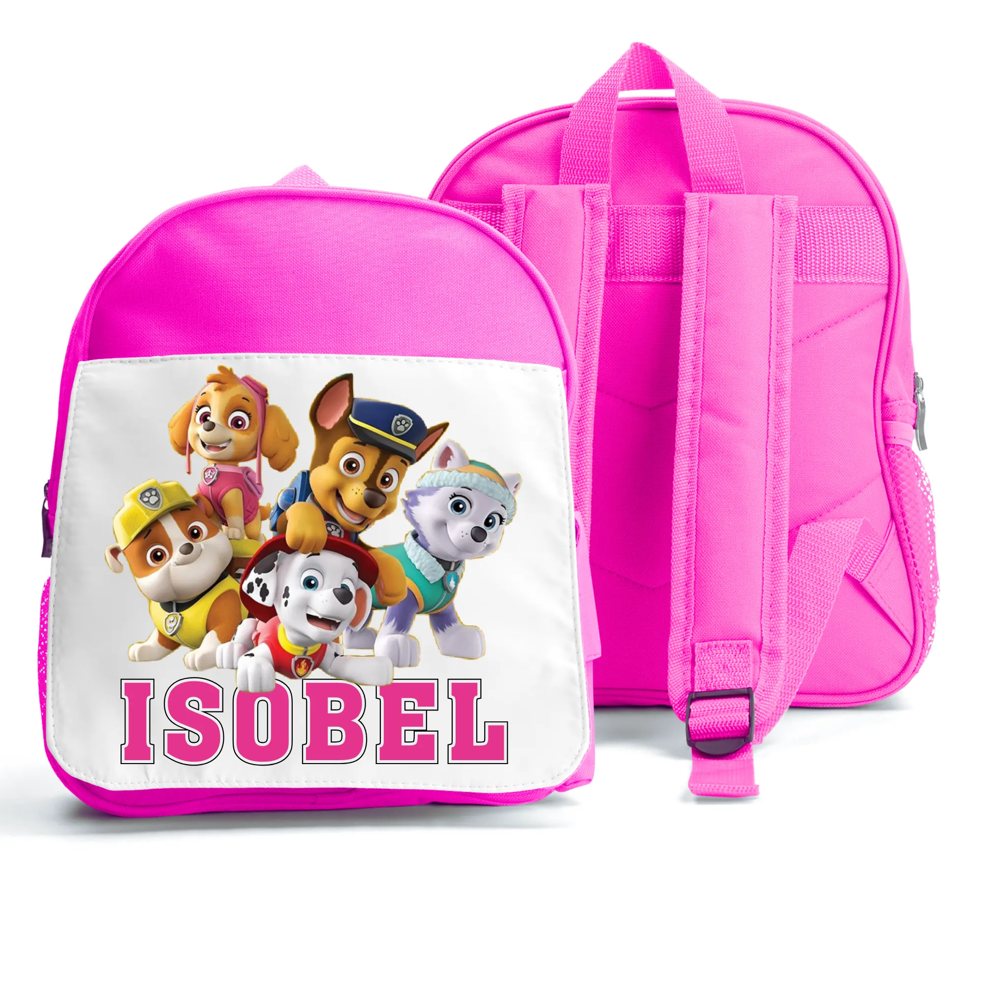 Girls' Paw Patrol Personalised Backpack with Adjustable Straps and Side Pockets