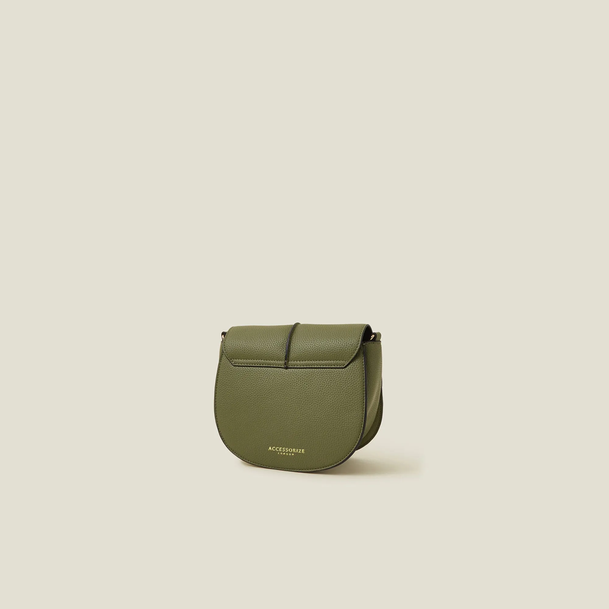 Green Stitch Strap Saddle Bag