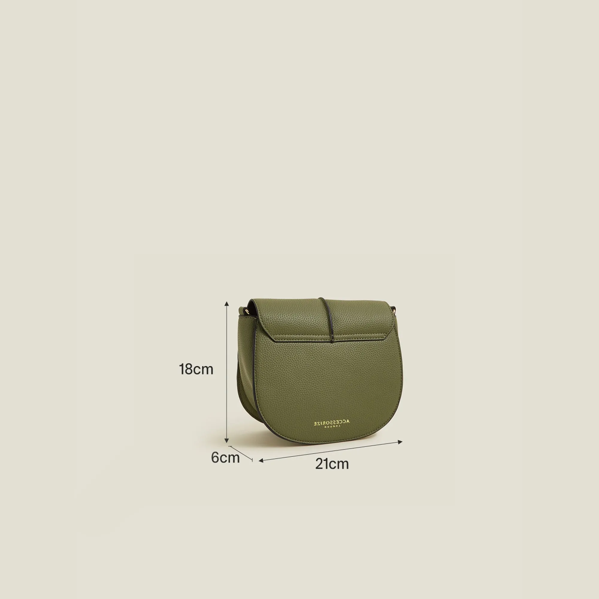 Green Stitch Strap Saddle Bag