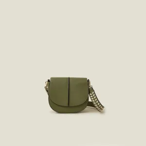 Green Stitch Strap Saddle Bag