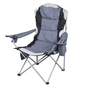 Grey Padded Camping Chair  Drink Pkt