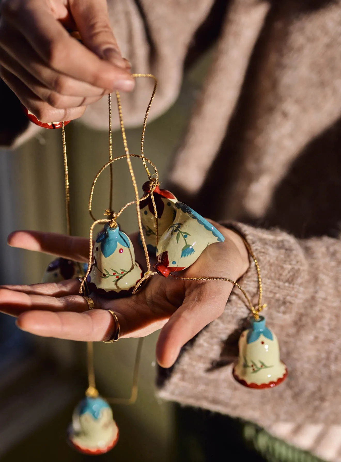 Hand Painted Bell Garland