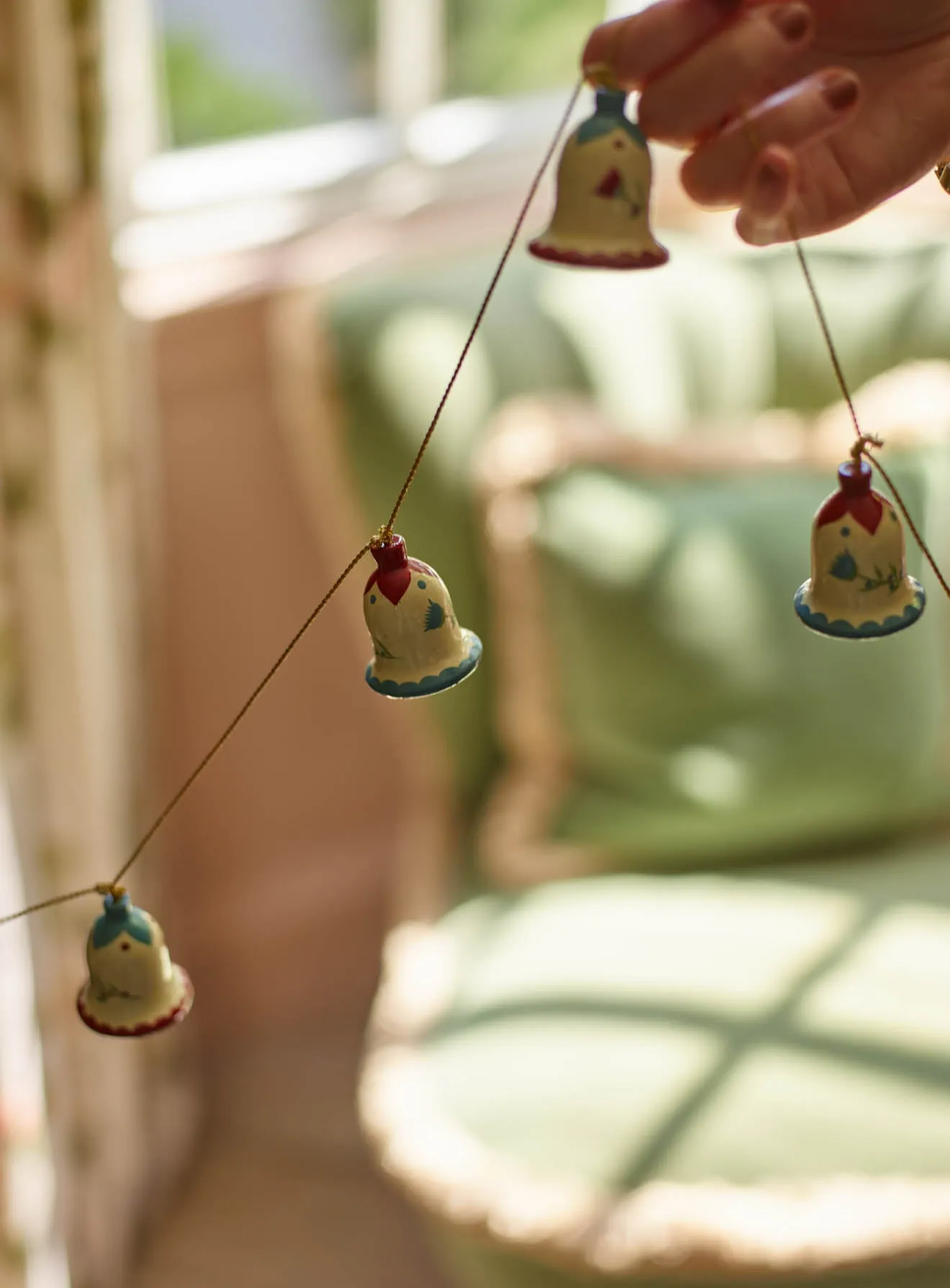 Hand Painted Bell Garland