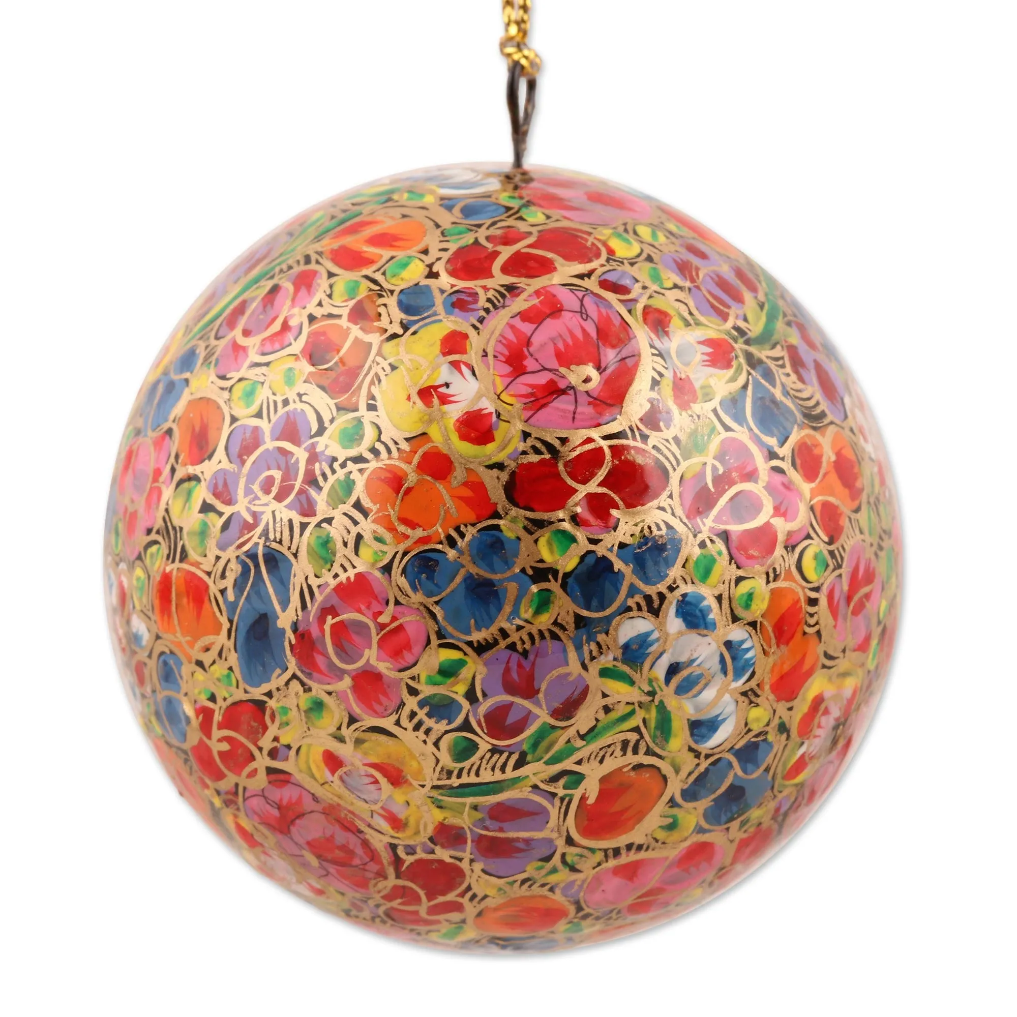 Handcrafted Christmas Papier Mache Ornaments (Set of 4) - Mughal Celebration | NOVICA