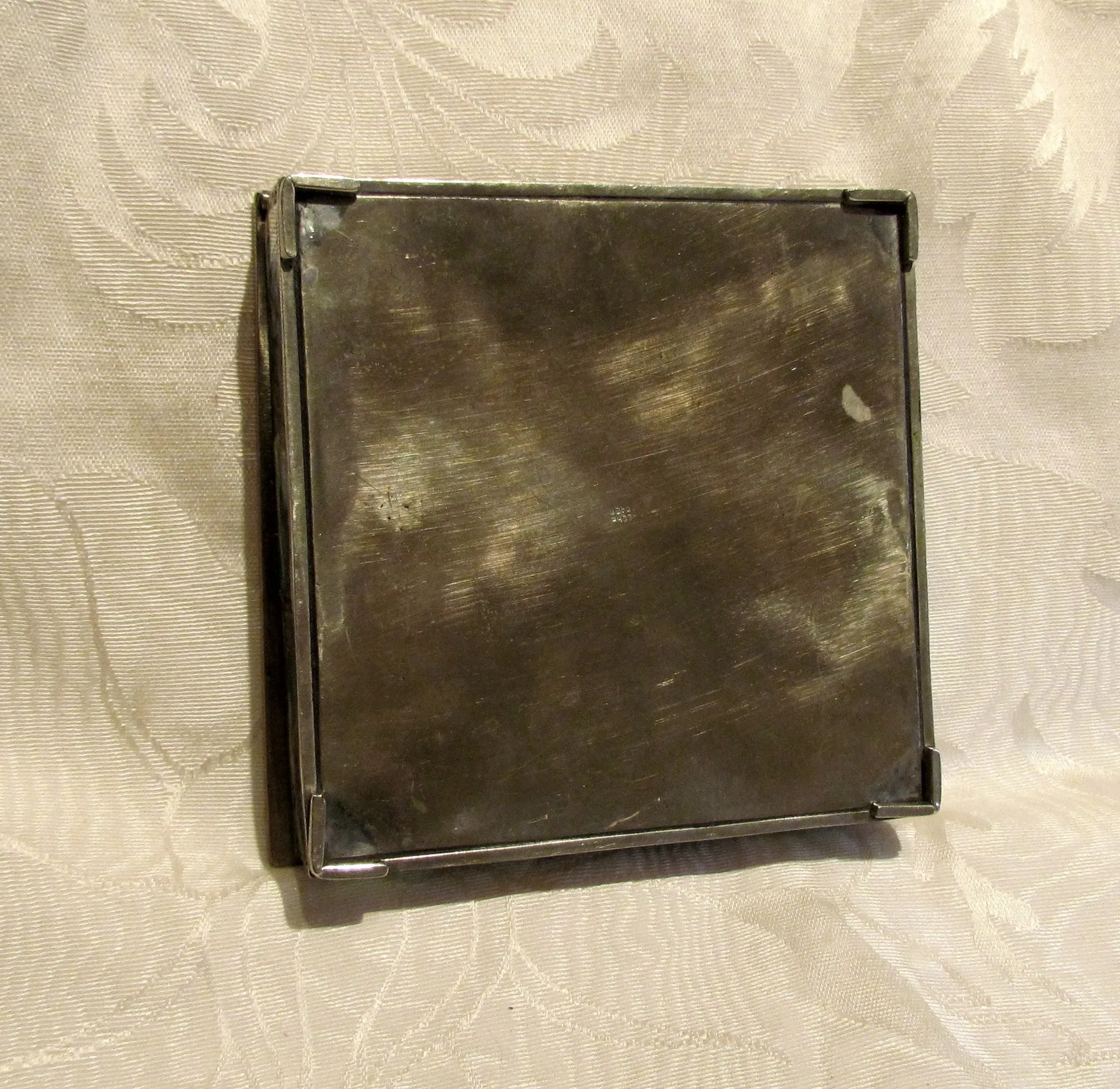 Handmade Abalone Cigarette Box 1940's Silver Tabletop Cigarette Case Vintage Trinket Jewelry Box