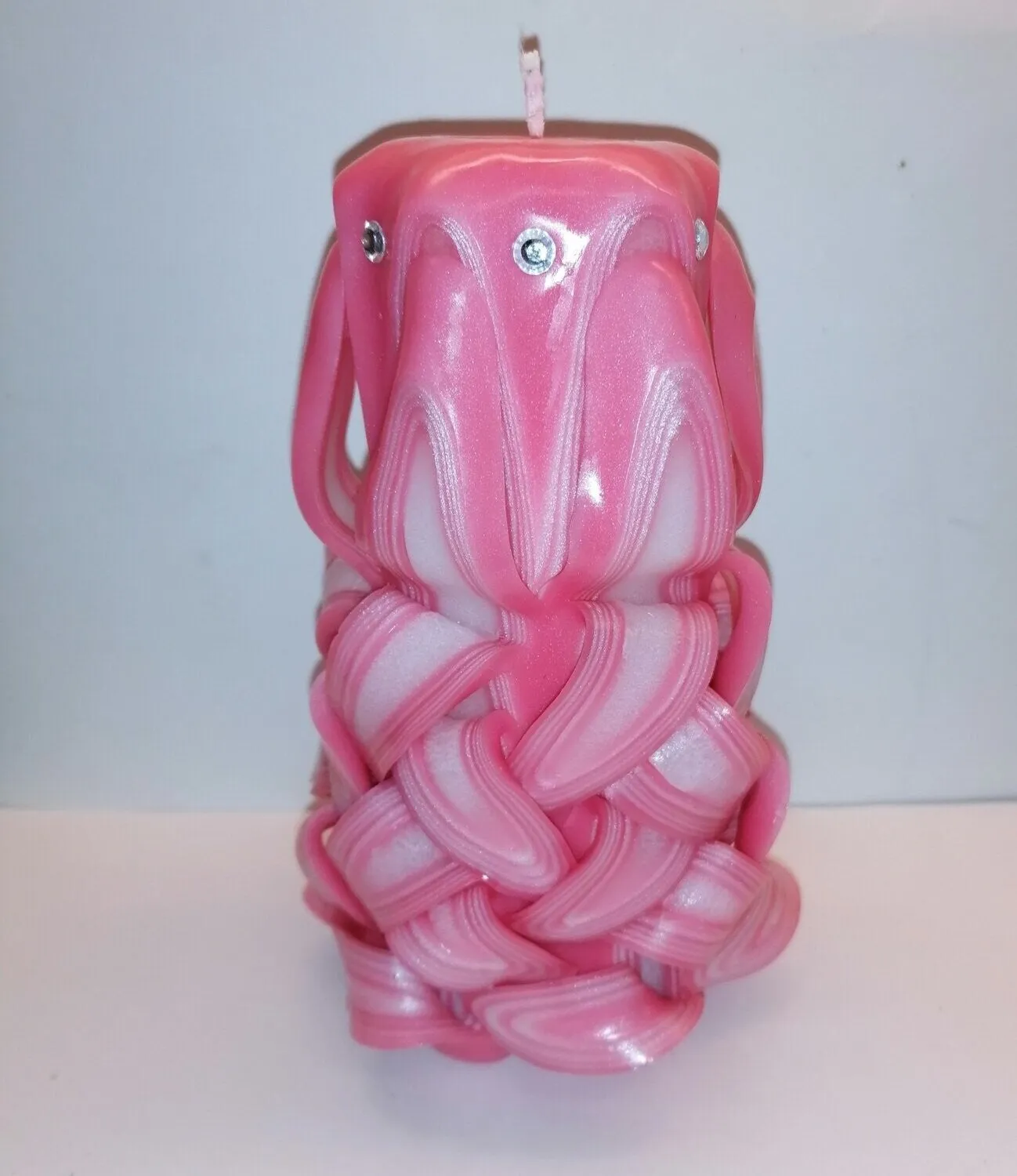 Handmade unfragranced carved candle - Pineapple design