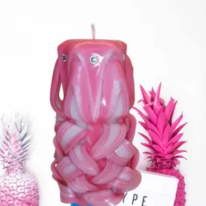 Handmade unfragranced carved candle - Pineapple design