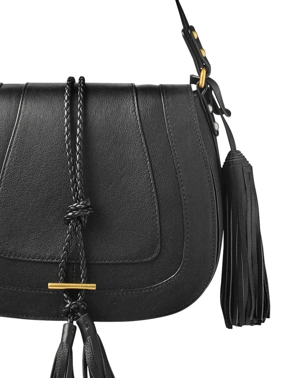 Harriet Leather Maxi Saddle Bag | Black