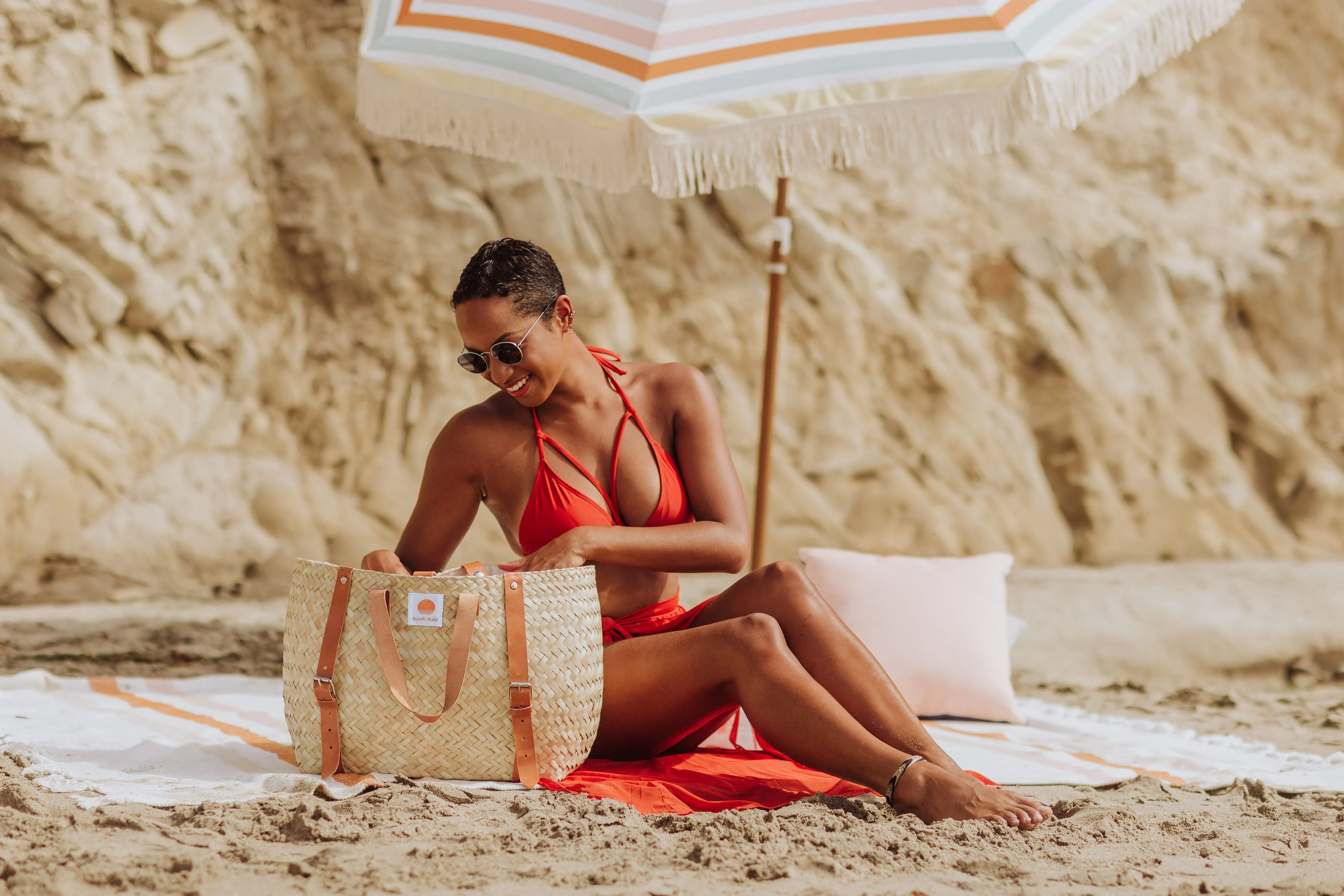 Hermosa Woven Beach Cooler Bag