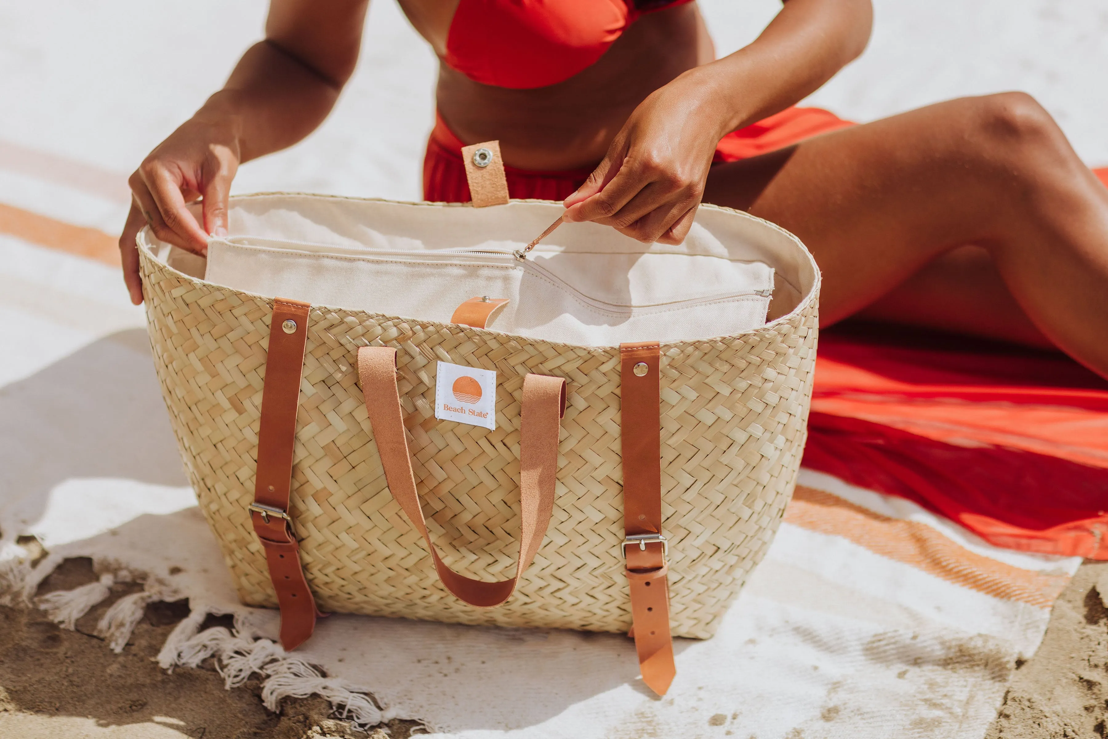 Hermosa Woven Beach Cooler Bag