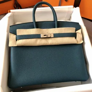 Hermès Birkin 25 Vert Bosphore/Bleu Ocean Togo Palladium Hardware PHW