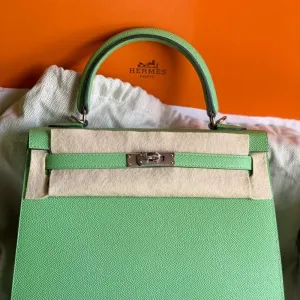 Hermès Kelly 28 Vert Criquet Sellier Epsom Palladium Hardware PHW