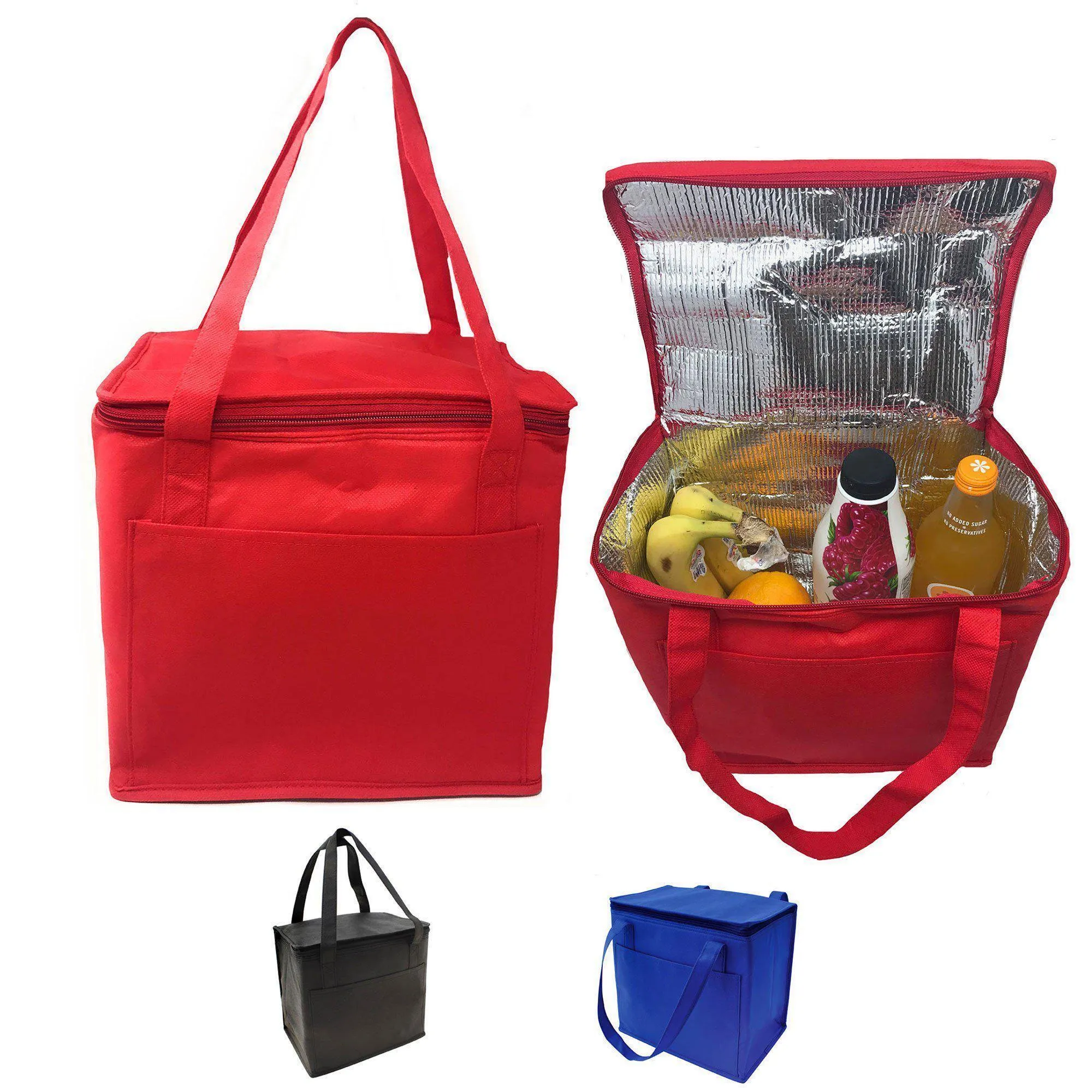 Insulated Cooler Lunch Box Bag With Foil Lining Food Water Drinks Picnic 11 X 10inch