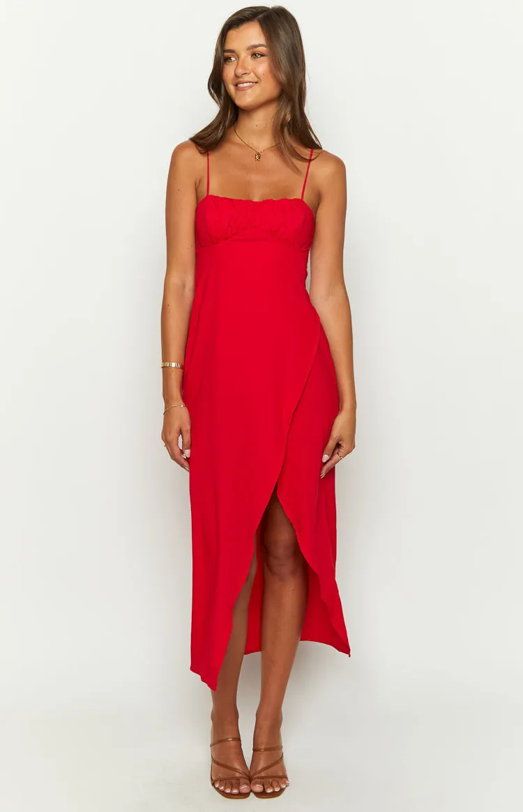 Kirrily Red Midi Dress