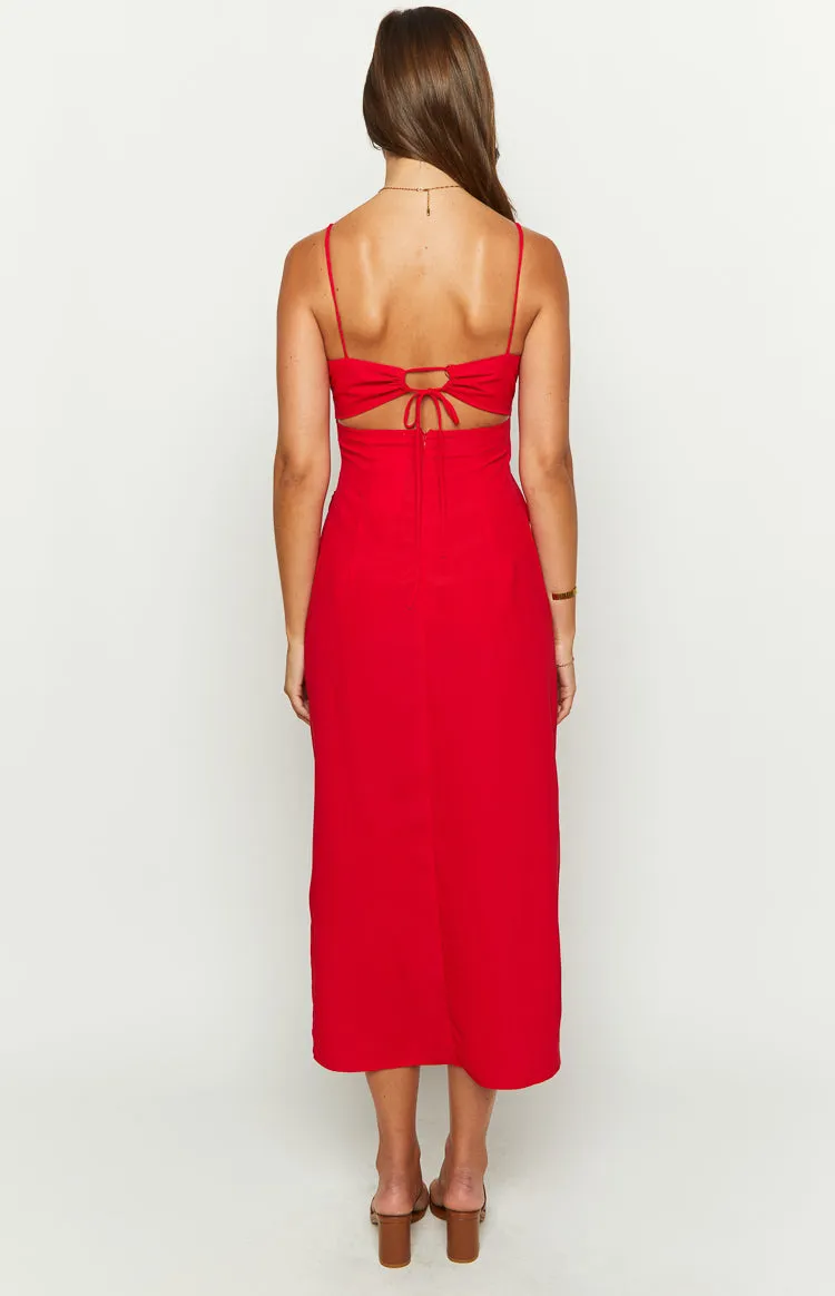 Kirrily Red Midi Dress