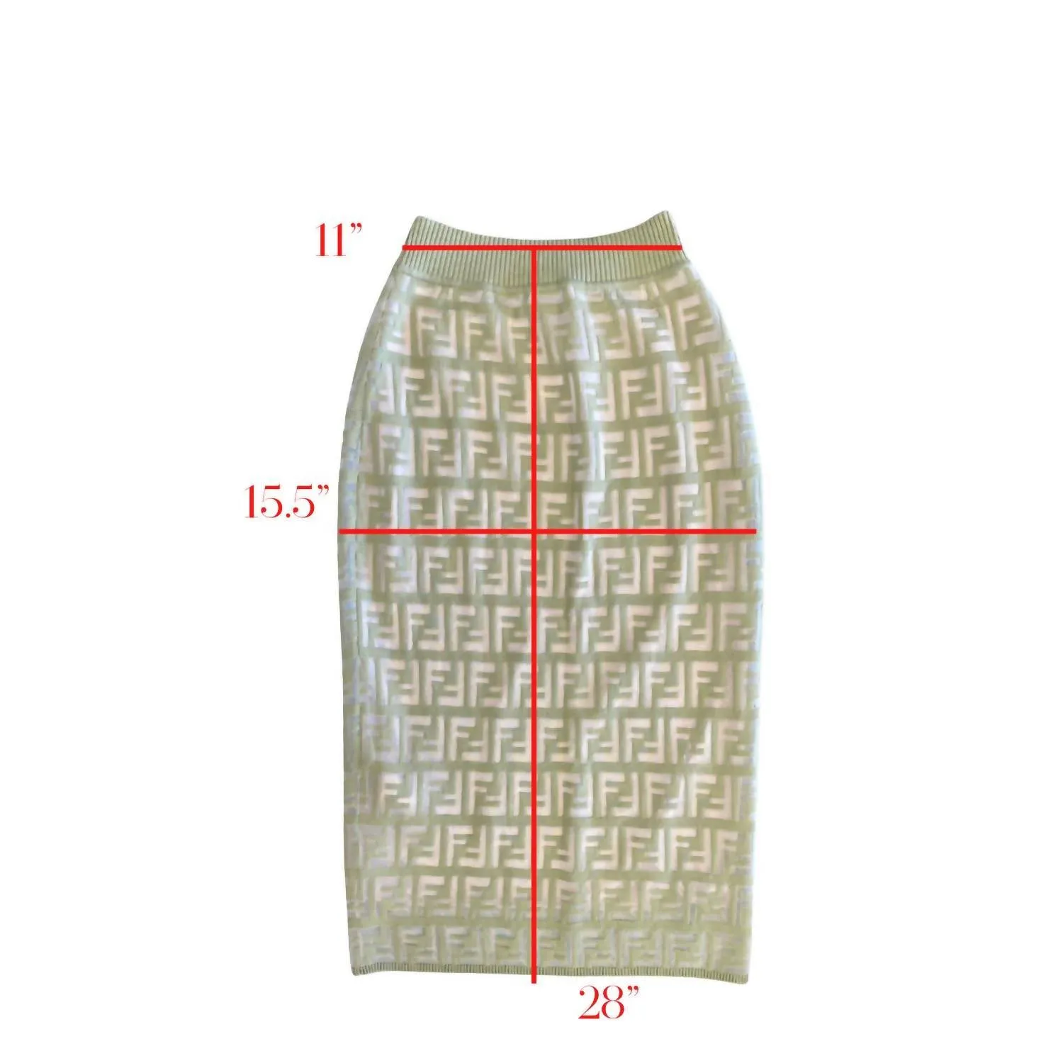 Knit Midi Skirt In Pale Green