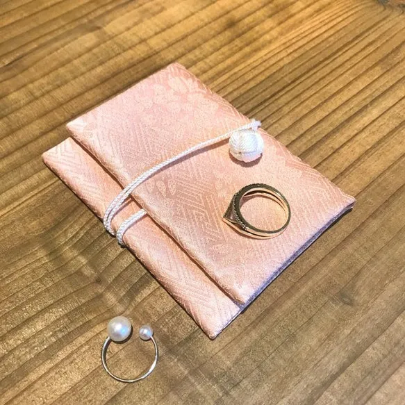 Kyo-Yuzen Jewelry Pouch - Pink -, Made in Kyoto, Japan