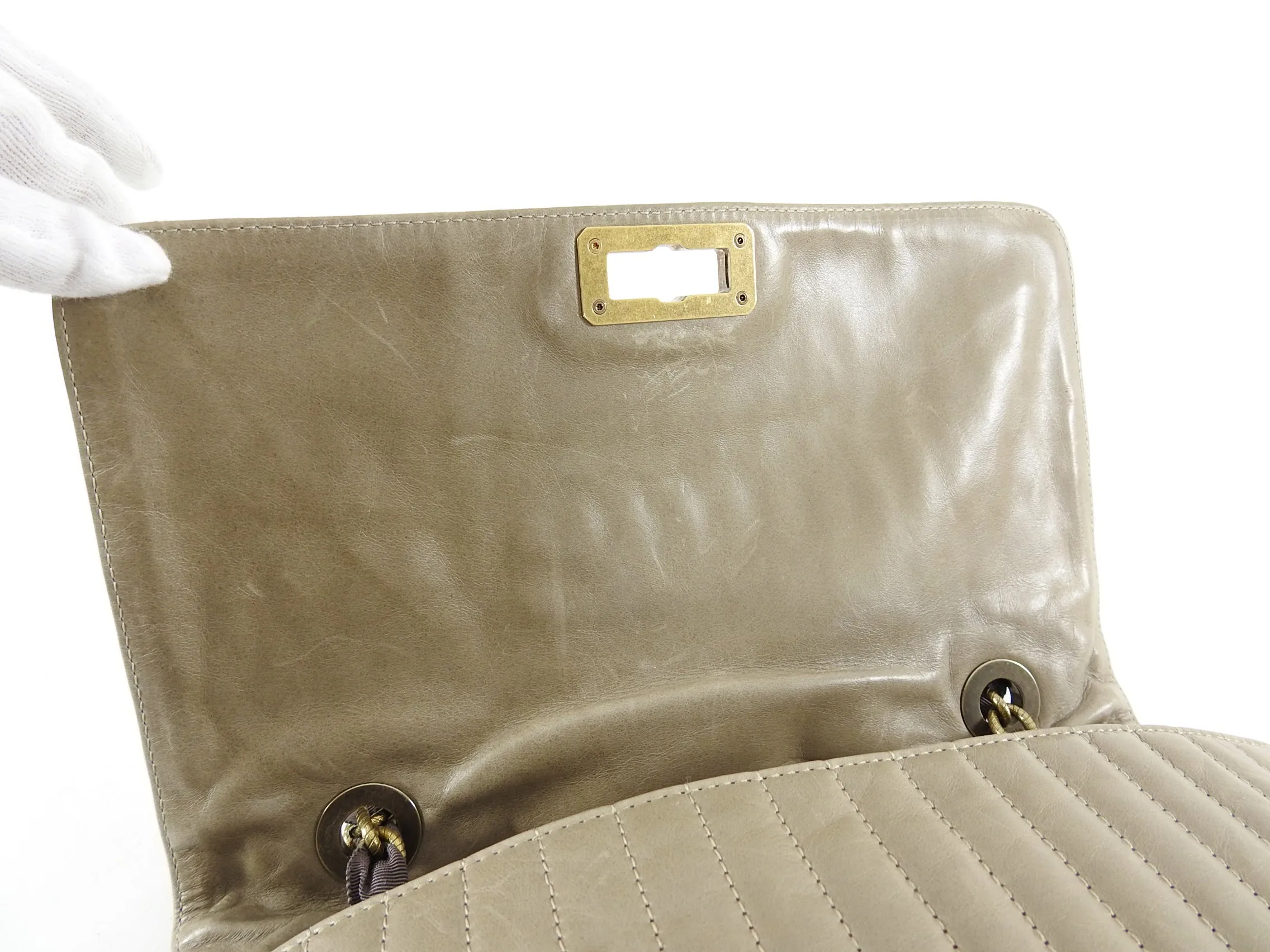 Lanvin Light Taupe Medium Quilted Happy Bag