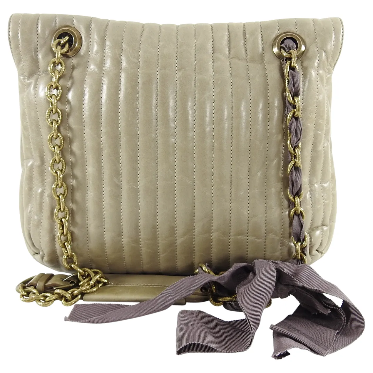 Lanvin Light Taupe Medium Quilted Happy Bag