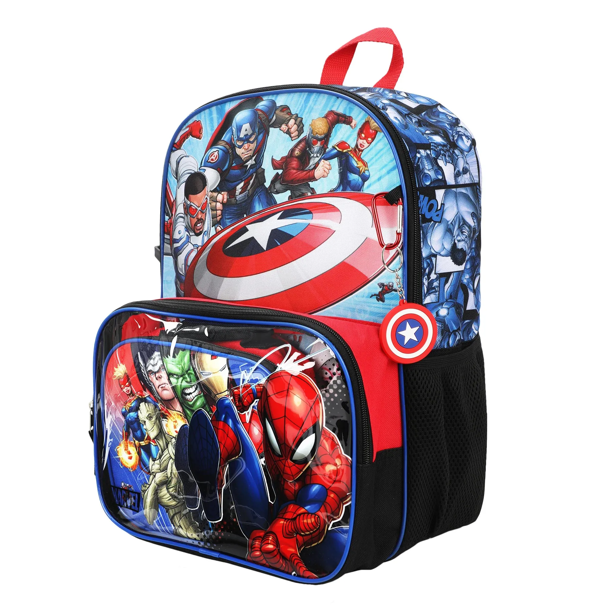 Marvel Avengers Kids 16" Backpack and Lunch Bag 5 Piece Set