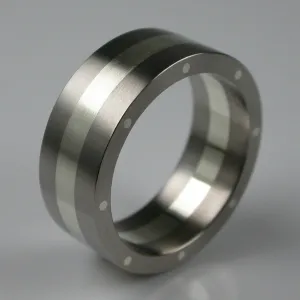 Metal Geo Wide in Titanium & Silver, Size R