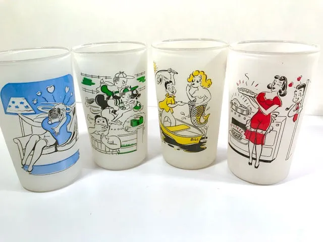 Mid-Century Add A Line And Show It Glasses (Set of 8)