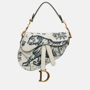 Mini Calfskin Toile de Jouy Saddle Bag