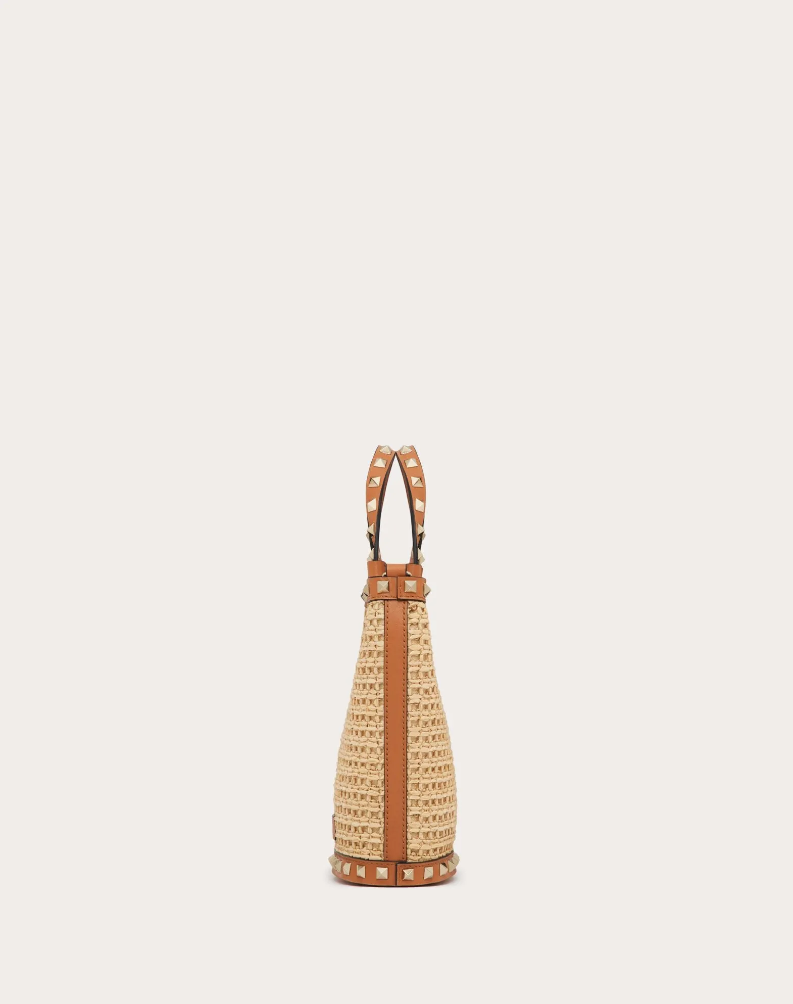 Mini Rockstud Raffia Shoulder Bag