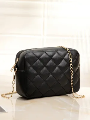 Minimalist Quilted Chain Crossbody Bag