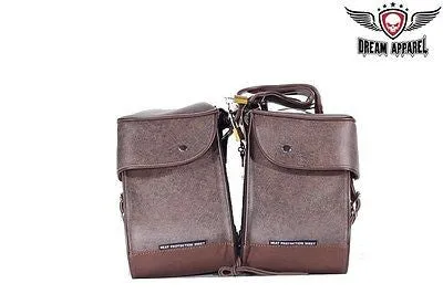 MOTORCYCLE LARGE 2 PC BROWN 2 STRAP PVC SADDLEBAG GREAT PRICE 16 7.25 11