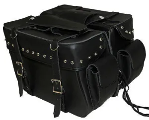 MOTORCYCLE SADDLEBAG STUDDED TWO STRAP SIDE POCKETS SIZE LARGE ZIP OFF BAG NEW