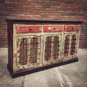 Multicolor Gujarati Brass inlay sideboard