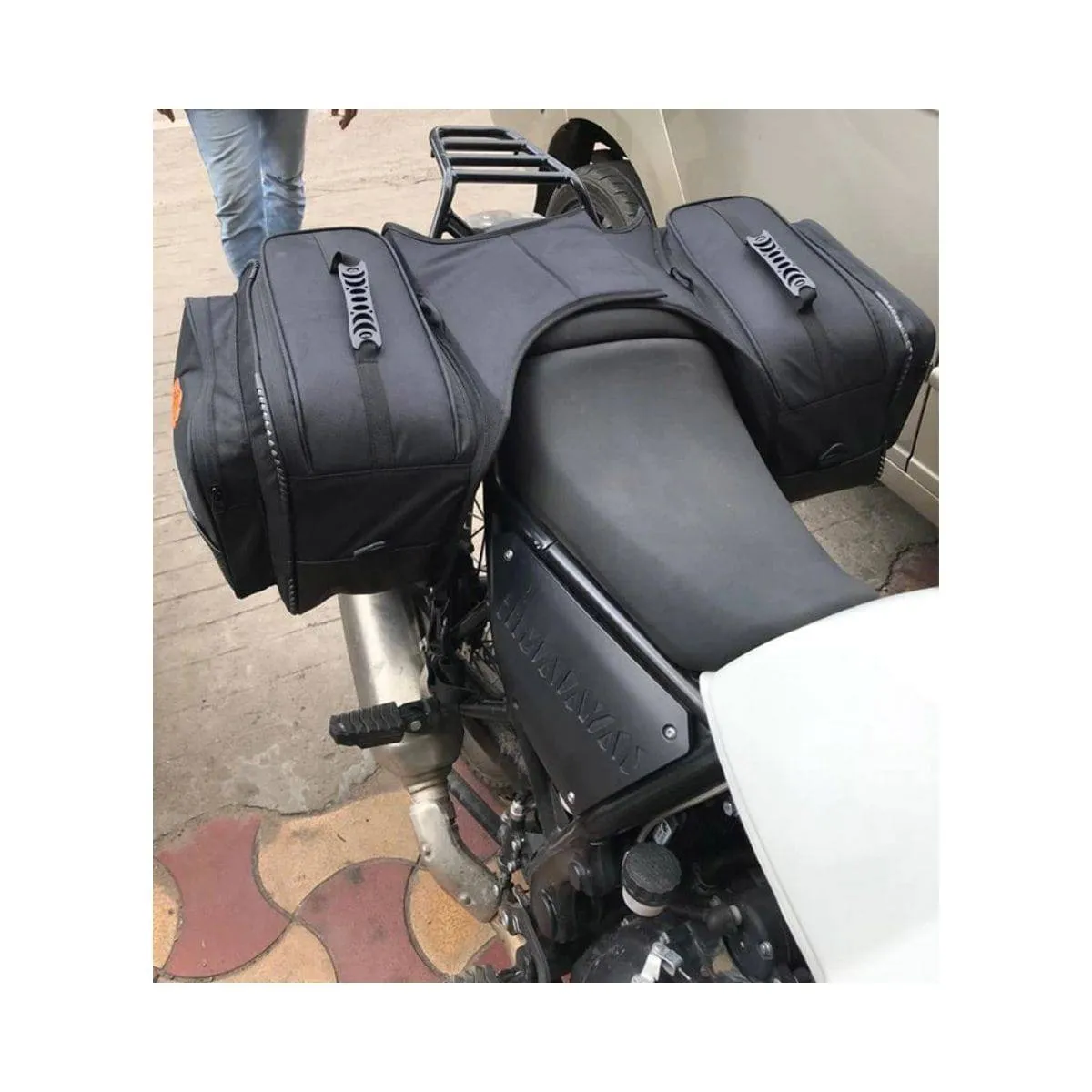 Mustang 50L Saddlebags with Rain Covers & Dry Bags - Black