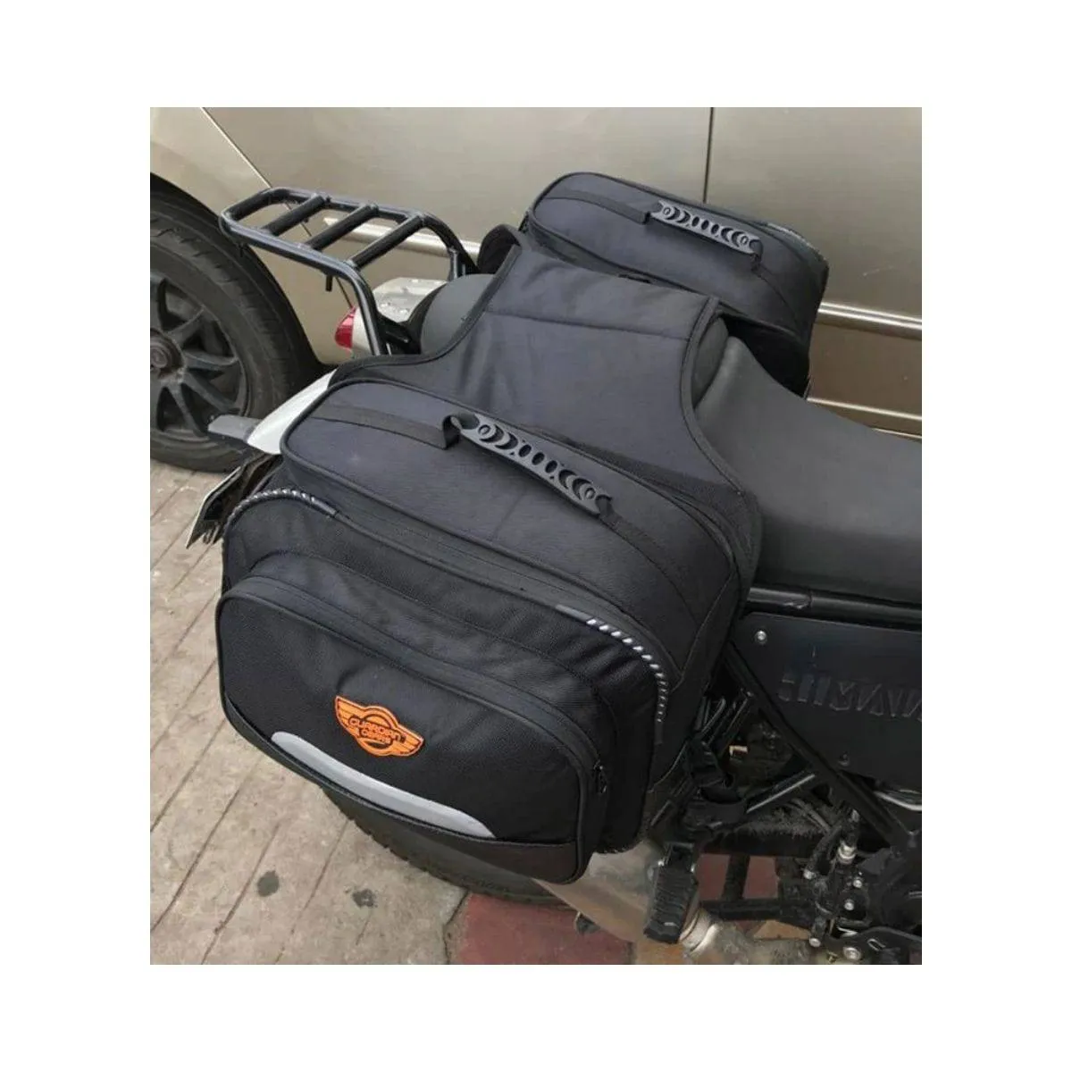 Mustang 50L Saddlebags with Rain Covers & Dry Bags - Black