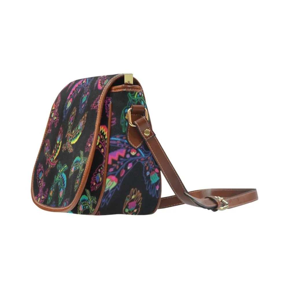 Neon Floral Eagles Saddle Bag/Large