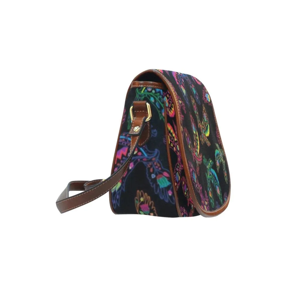 Neon Floral Eagles Saddle Bag/Large