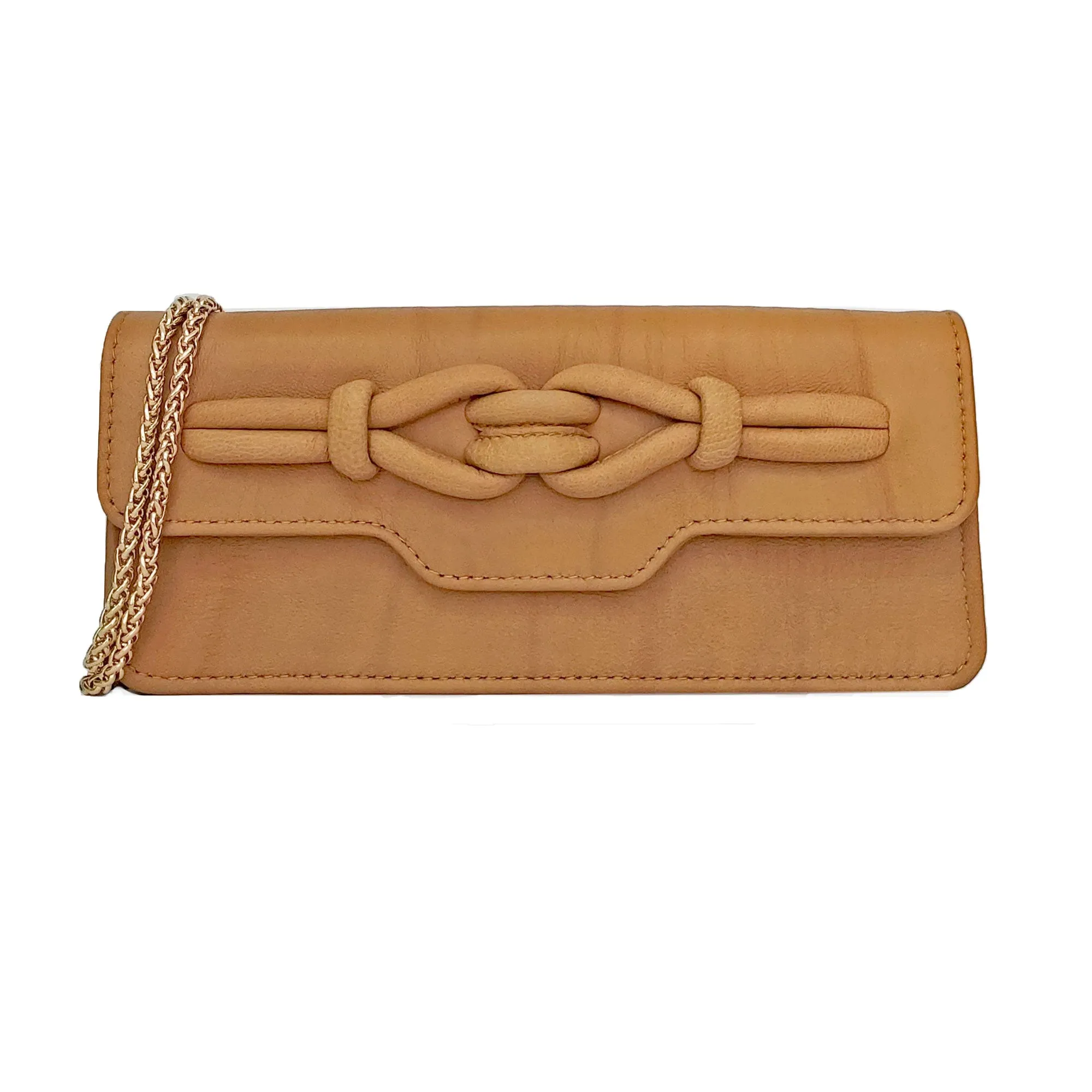 Noa Knot Chain Wallet - Tan twist