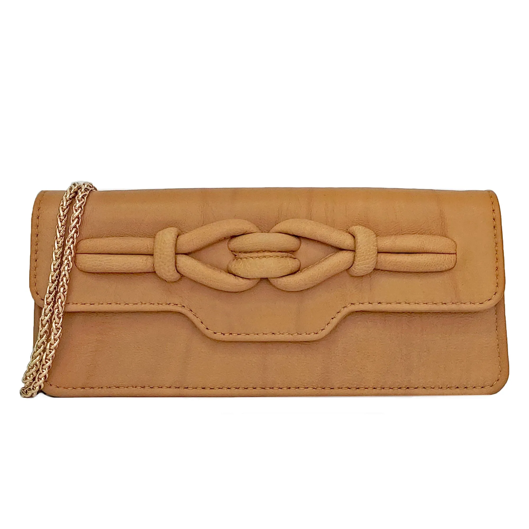 Noa Knot Chain Wallet - Tan twist