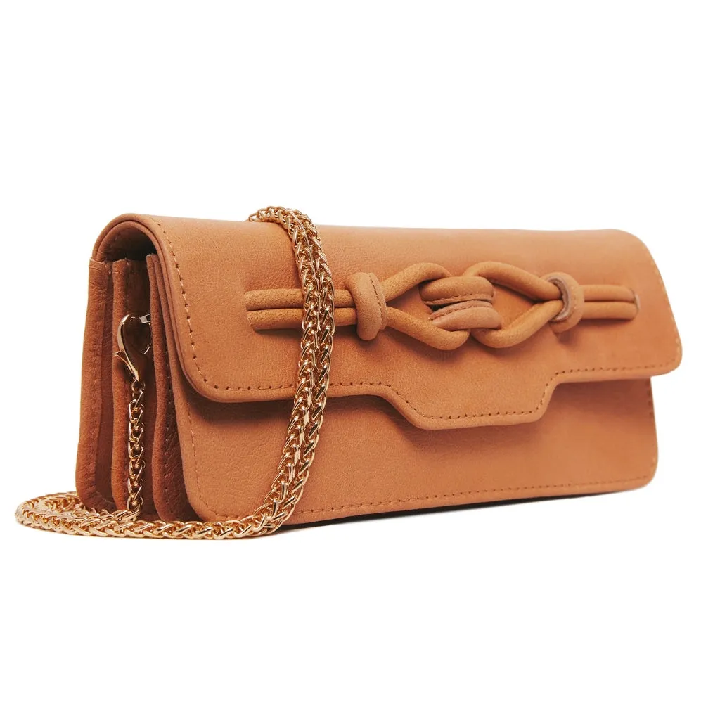 Noa Knot Chain Wallet - Tan twist